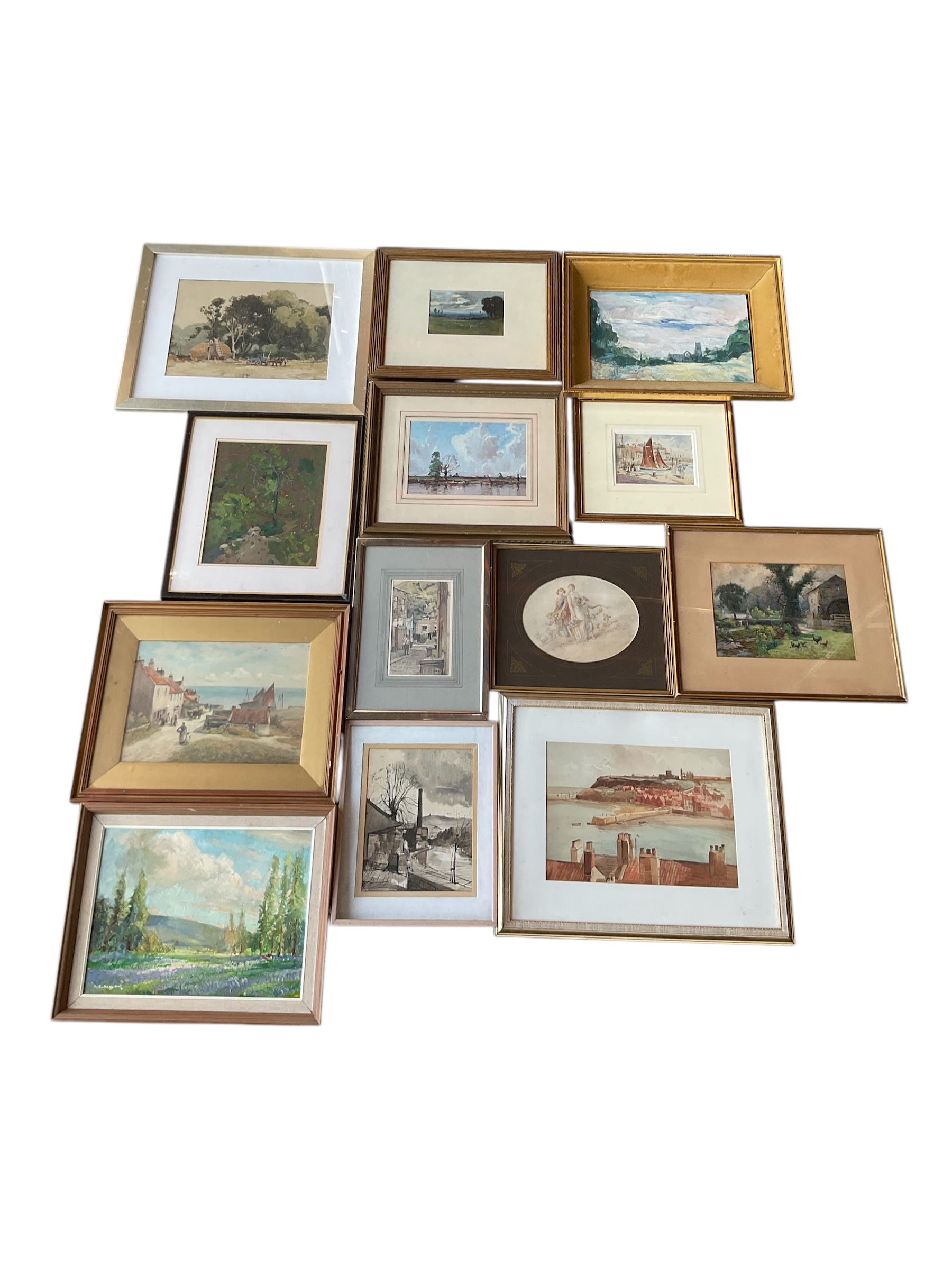 Collection of principally early 20th century watercolours and oils, artists including Charles James Barraud, Harold Wharfe, John Mackie, Tom Campbell, Gladys M Aitken, Bohuslav Barlow, Willie Stephenson, Gordon Clifford Barlow, After Albert George Stevens, Harriet Skidmore, etc