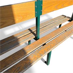 Industrial 'School' changing seat with coat hooks