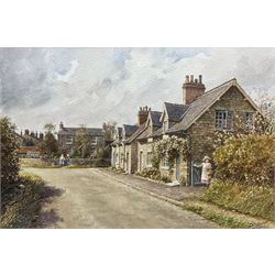 John Cecil Lund (British 1932-): 'Stray View Cottages Saxton', watercolour signed and titled 20cm x 30cm