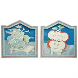 Robert H Lee (Northern British 1915-2007): 'Annunciation with Apples', diptych painting wi...