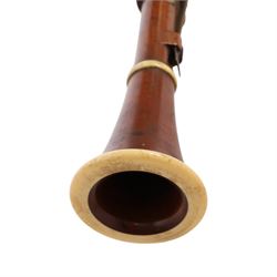 Early 19th century boxwood clarinet, each of the four sections stamped Metzler, 105 Waldour Street, London, with mouthpiece, ivory mounts and brass keys
This item has been registered for sale under Section 10 of the APHA Ivory Act
