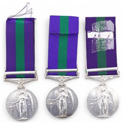  George V General Service Medal with S.Persia clasp to 7323 Saper Naranjan Singh Bengal S & M, another to 4442 Sepoy Mohd Ghulam 1-55 Cokes Rifles and another to Jemdr Warriam Singh (3)
