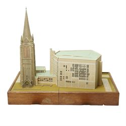 John B Thorp - Architects scale model of St Marks Church Sheffield  Scale 1/8th inch to 1 foot, Architect George Pace in perspex case and with outer wooden travelling case 59cm x 62cm x 43cm