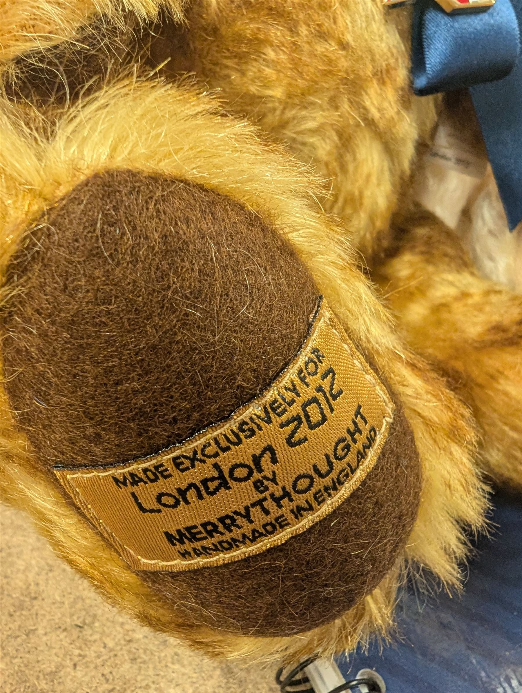 Two collectable bears, comprising Steiff Diamond Jubilee bear and Merrythought London 2012 Olympic bear, tallest H30cm