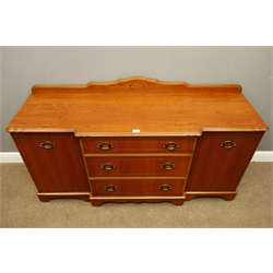  Irish McDonagh Kelso Richhill cherry break front sideboard fitted with three drawers and two cupboards, W152cm, D48cm, H86cm  