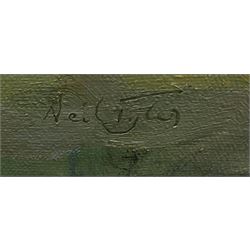 Neil Tyler (British 1945-): 'Flamborough Head', oil on board signed 49cm x 60cm 