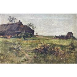Glasgow School (19th/20th century): Buildings in a Rural Landscape, oil on canvas unsigned 39cm x 59cm