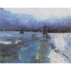 Grahame Tebbutt (British Contemporary): Towards the Sea, pair oils on board signed 18cm x 23cm (2)