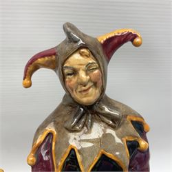 Royal Doulton The Jester HN2016, together with Victorian Wedgwood Majolica Caterer jug, with verse
