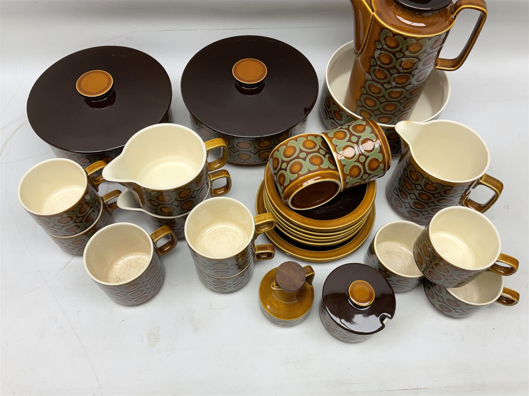 Hornsea Bronte pattern dinner and  wares, to include coffee pot, hot water jug, two milk jugs, two covered tureens etc (28)