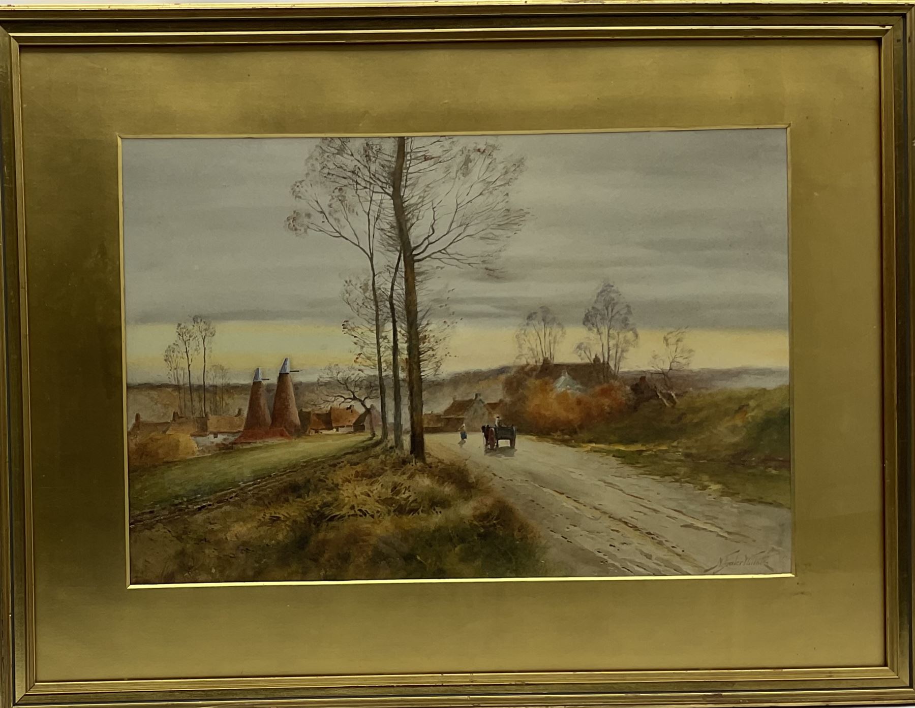 Norris Fowler Willatt (aka Louis van Staaten) (British 1859-1924): Kent Village with Oast Houses, watercolour signed 35cm x 53cm