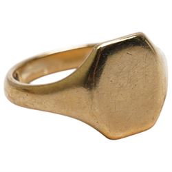9ct gold signet ring, hallmarked