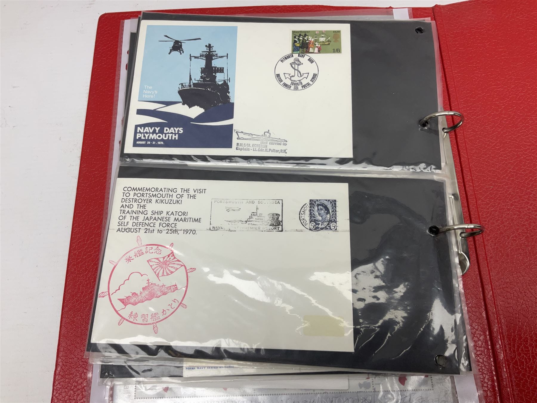 Mint block of twenty Royal Mail Remembrance Day 1st Class stamps with various signatures around the margin; and thirteen First Day Covers of military/maritime interest
