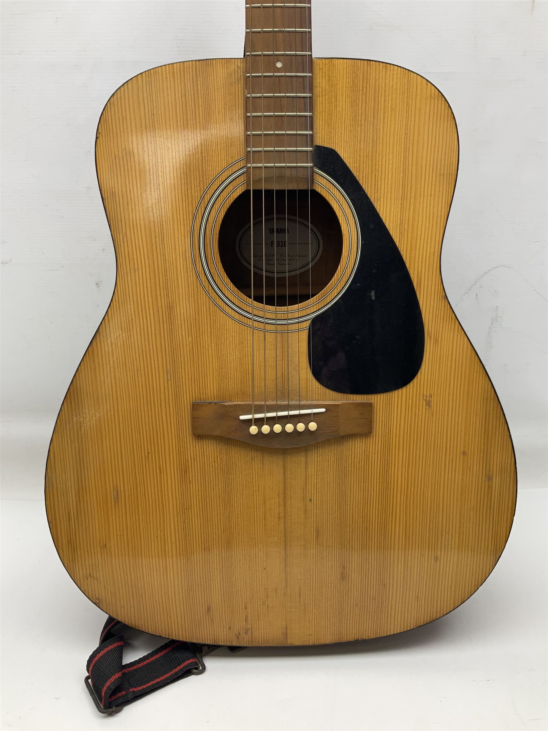 German Hoyer twelve-string acoustic guitar with metallic paper label L106cm; and Indonesian Yamaha F-310 acoustic guitar (2)