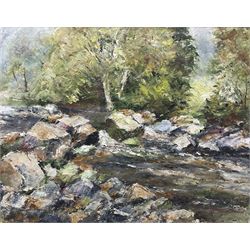 Ken Johnson (British 20th century): The River Esk and Yorkshire Village, two oils on board the latter signed max 35cm x 45cm (2)