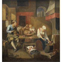 Dutch School (18th/19th century): Family Interior Scene, oil on canvas unsigned 55cm x 51cm