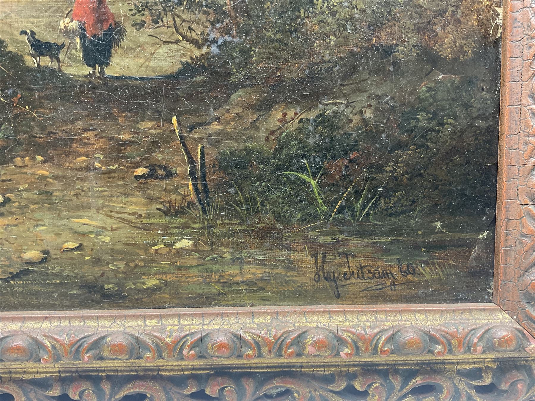 Henry Jutsum (British 1816-1869): Walking at Dusk, oil on canvas signed and dated '60,  39cm x 60cm 