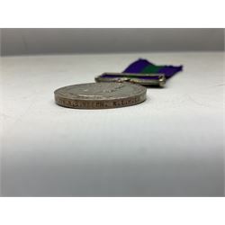 QEII General Service Medal awarded to 23504634 CFN. R.G. Beech REME; Pakistan Independence Medal awarded to Nadir Khan F.C.330; India Independence 50th anniversary medal; and a quantity of WW2 and later medals including Territorial Efficiency Medal awarded to 6196646 Gnr. J.G. Oatway R.A. (13)