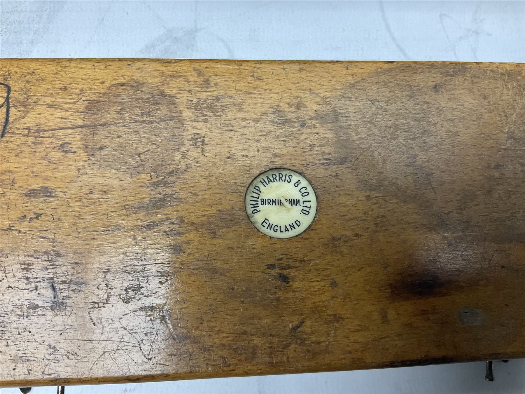 Griffin & George set of laboratory scales in fully glazed hardwood cabinet with rise-and-fall front door L44.5cm H40cm; with beech box of brass weights by Philip Harris & Co Ltd