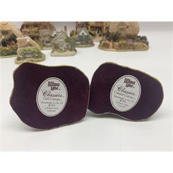 Twelve Lilliput Lanes, including the full Helen Allingham Collection, Chalfont St  Giles, Midhurst, Great Wishford and Witley and from the Blaise Hamlet Classics Collection, Circular Cottage, Dial Cottage, Double Cottage etc, all with original boxes 