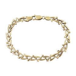 9ct gold link bracelet hallmarked, approx 4.3gm