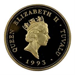 Queen Elizabeth II Tuvalu 1993 one hundred dollars gold coin