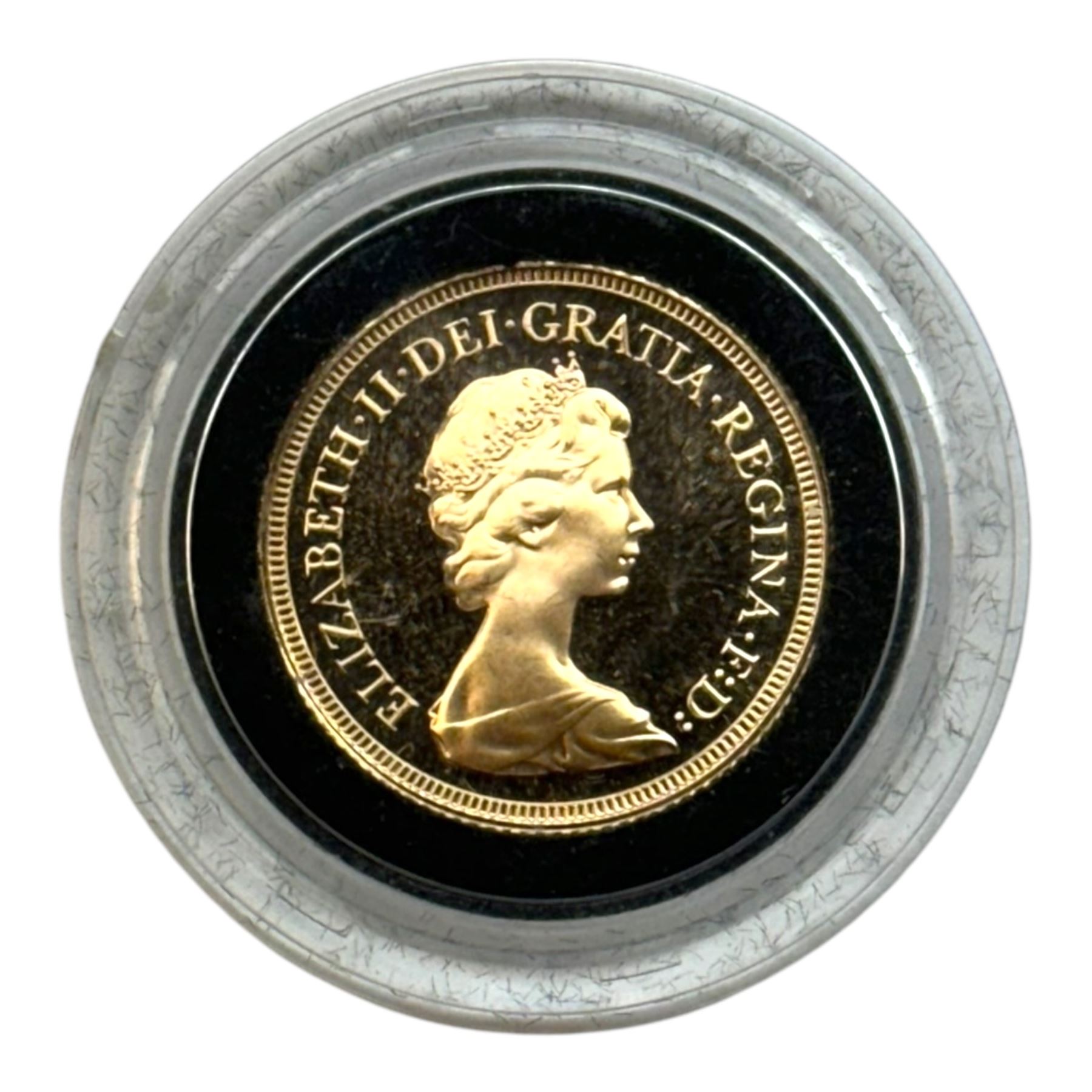 Queen Elizabeth II 1979 gold proof full sovereign coin, cased with Harrington and Byrne certificate