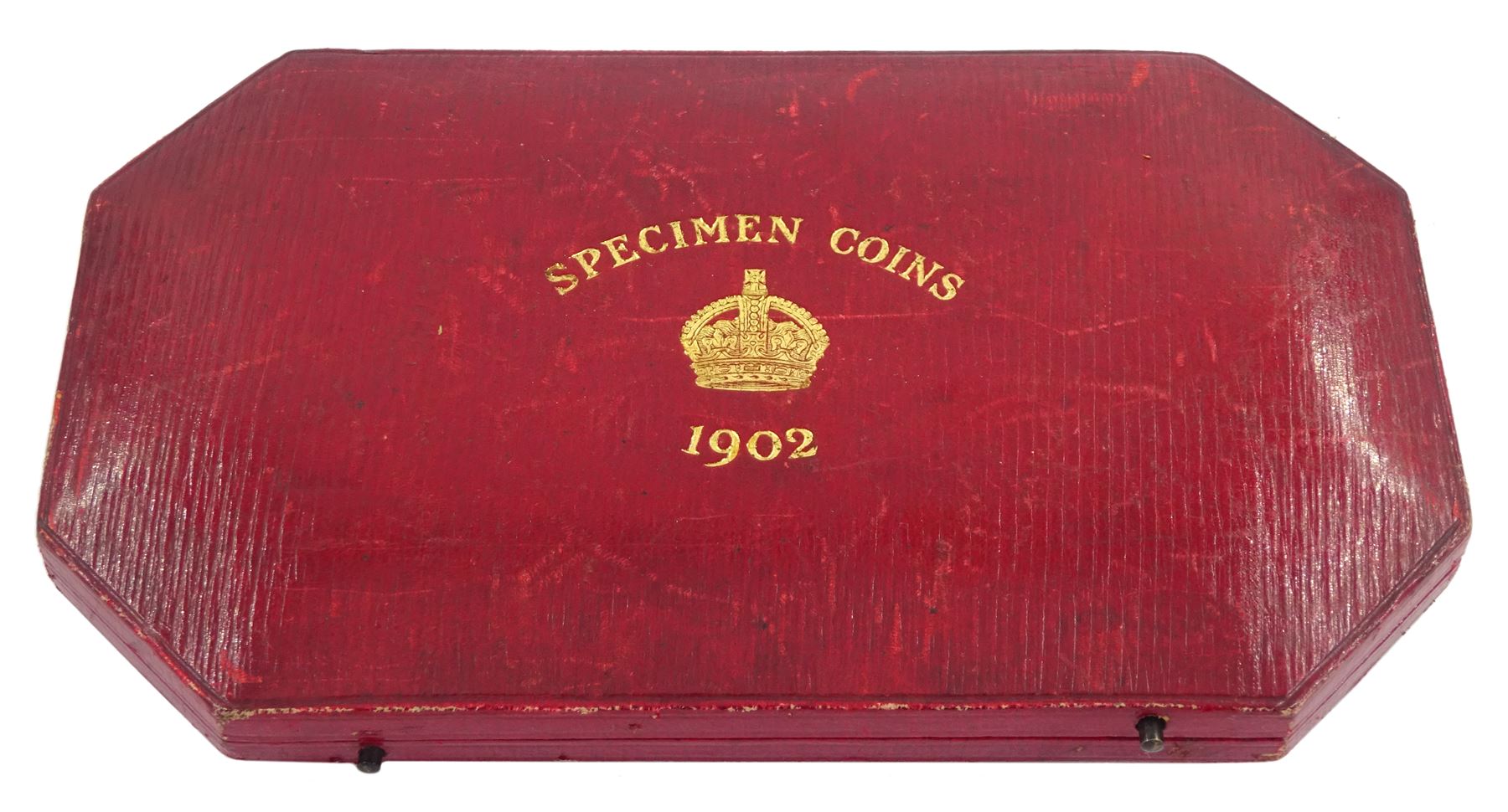 King Edward VII 1902 matt proof long coin set, comprising gold half sovereign, sovereign, two pounds and five pounds, silver maundy money set, sixpence, shilling, florin, halfcrown and crown, housed in the official dated case of issue