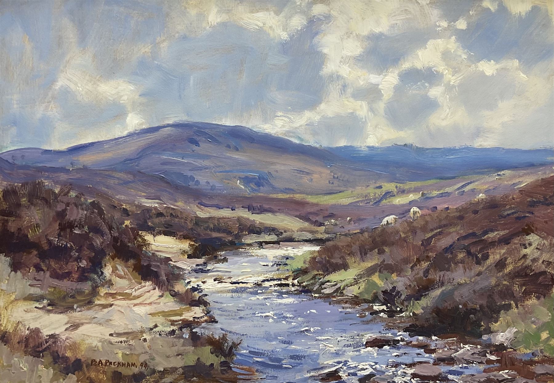 Barry Arthur Peckham (British 1945-): Highland Stream, oil on board signed and dated '94, 29cm x 42cm
