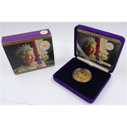  Queen Elizabeth II 2002 gold proof five pound coin, 'Golden Jubilee', cased with certificate  