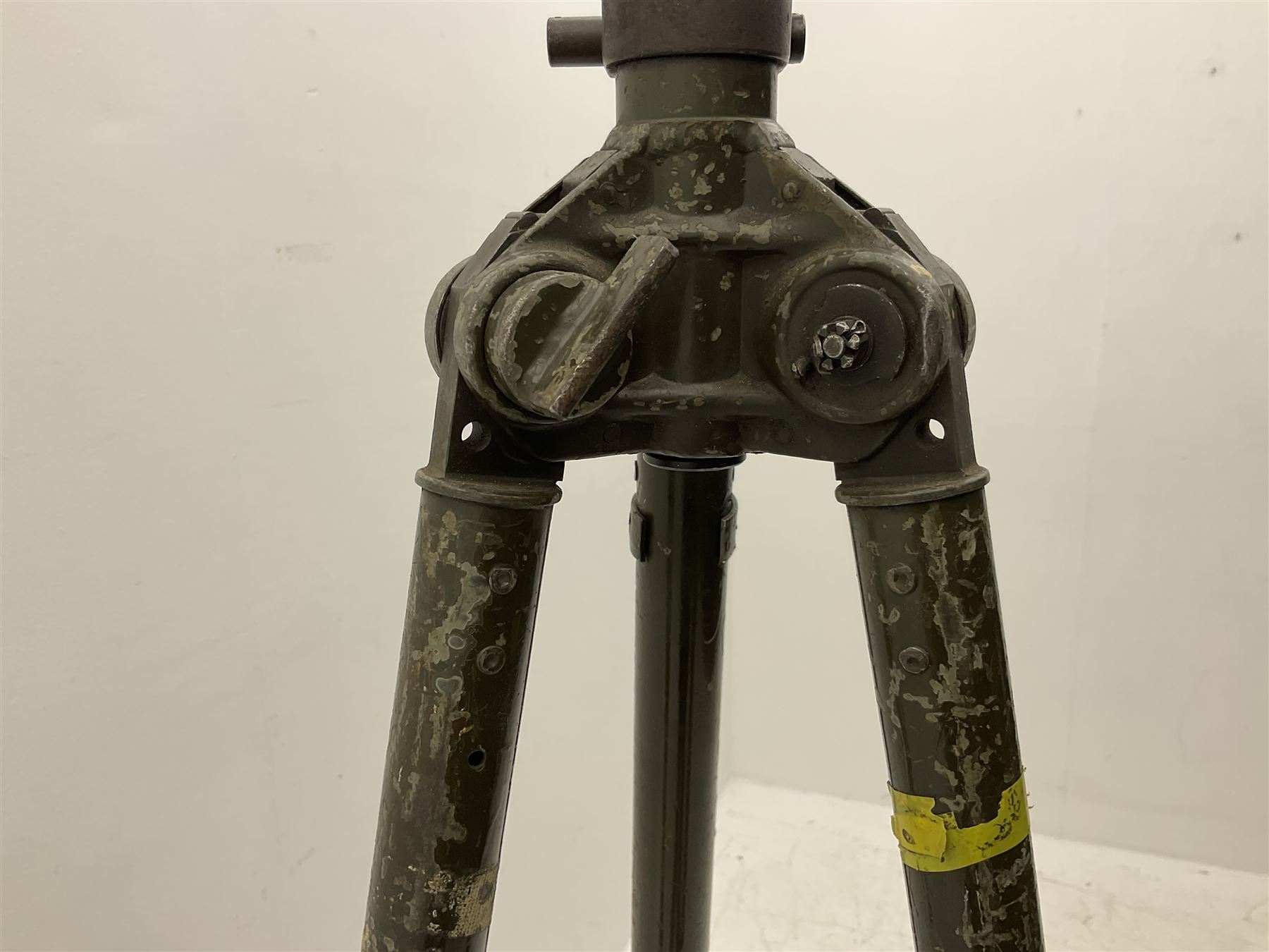 German machine gun stand of adjustable tripod form, marked 'NHW 7/63 12 -135 - 6089'