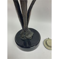 Rachel Talbot (British 1980-), Water Meadow Merriment, limited edition bronze sculpture, modelled as a hare in boating attire, upon a polished marble base, H37cm