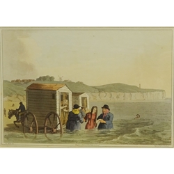  After George Walker: 'Sea Bathing on the Yorkshire Coast', hand coloured aquatint first edition engraved R & D Havell pub. Robinson & Son Leeds 1813, 22cm x 31cm  
