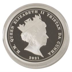 Queen Elizabeth II Tristan da Cunha 2021 '50th Anniversary of Decimalisation' five ounce silver proof twenty-five pound coin, issued by the Jubilee Mint, cased with certificate