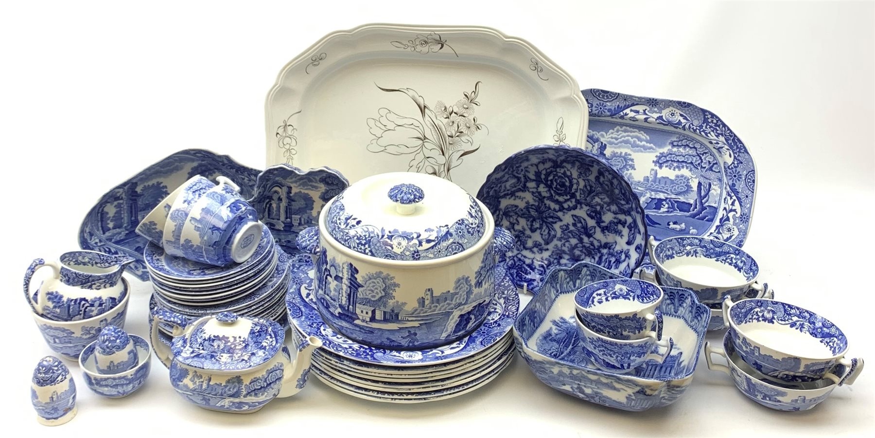 A group of Spode and Copeland Spode blue and white Italian pattern