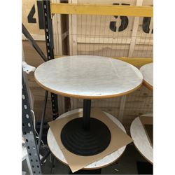 Pair of marble effect round dining tables - THIS LOT IS TO BE COLLECTED BY APPOINTMENT FROM DUGGLEBY STORAGE, GREAT HILL, EASTFIELD, SCARBOROUGH, YO11 3TX
