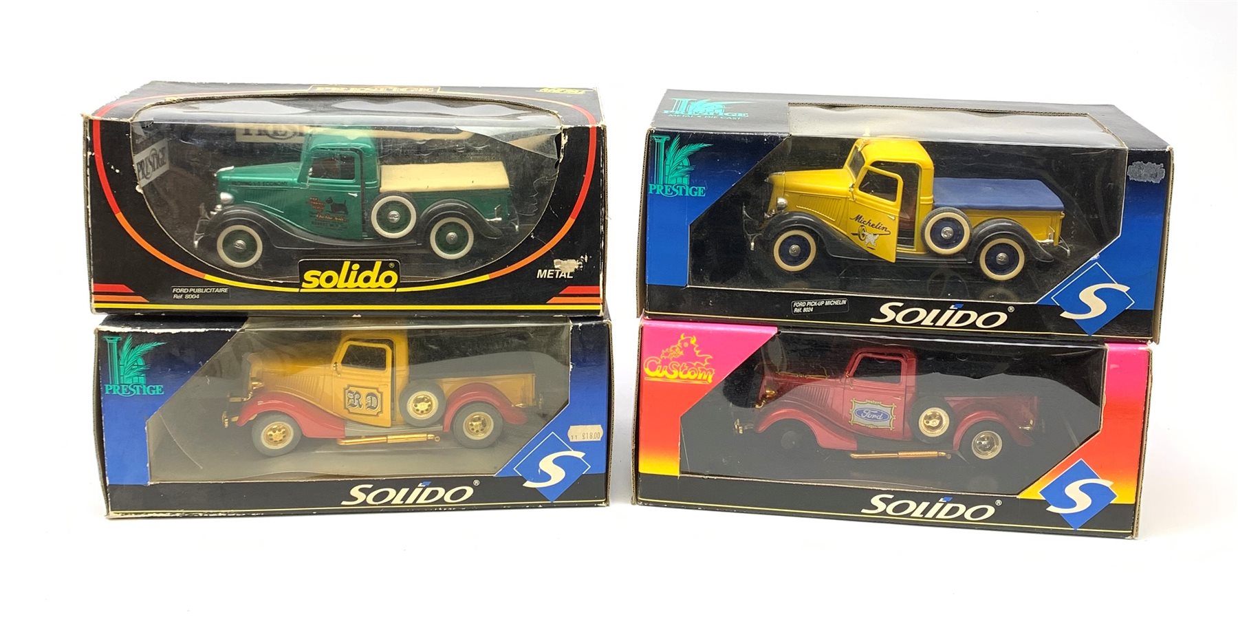 Four Solido Prestige/Custom diecast models of Ford PickUp
