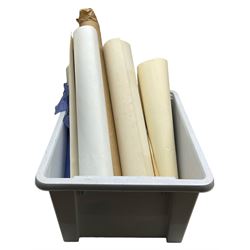 Early 20th century Japanese woodblock print, Mughal school watercolour, and box of unframed prints