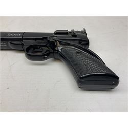 Webley Tempest .22 air pistol with top lever action L26cm; in original box with tin of pellets