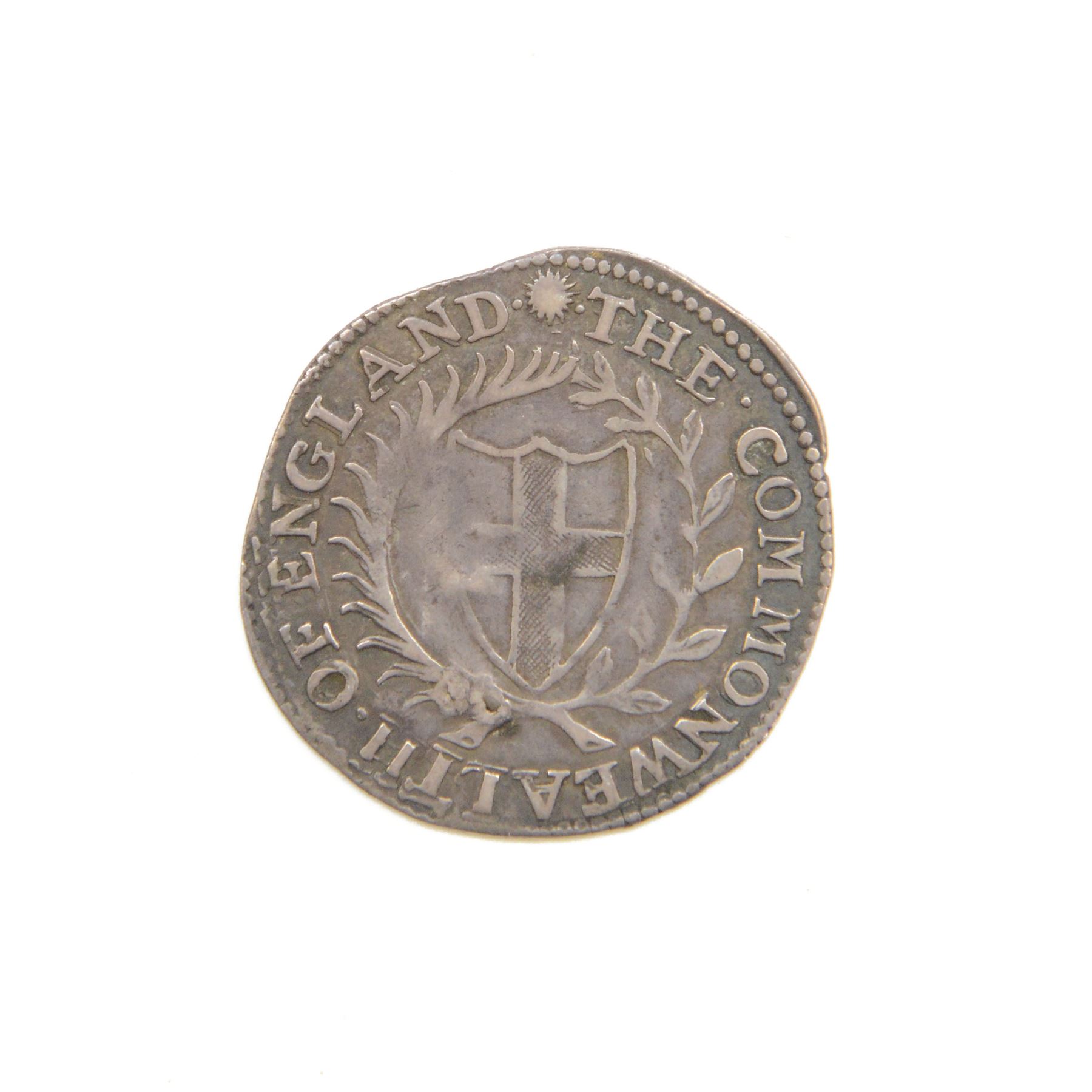Commonwealth 1649 silver sixpence coin, mint mark sun, approximately 2.81 grams