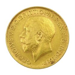 King George V 1912 gold full sovereign coin, Perth mint