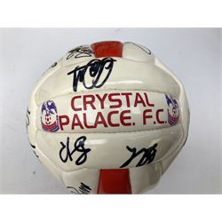 Crystal Palace signed leather football, late 1990s, including Steve Coppell, Simon Rodger, Tony Folan, Gareth Graham, Jamie Smith etc; and quantity of football books including 1966 World Cup booklets etc