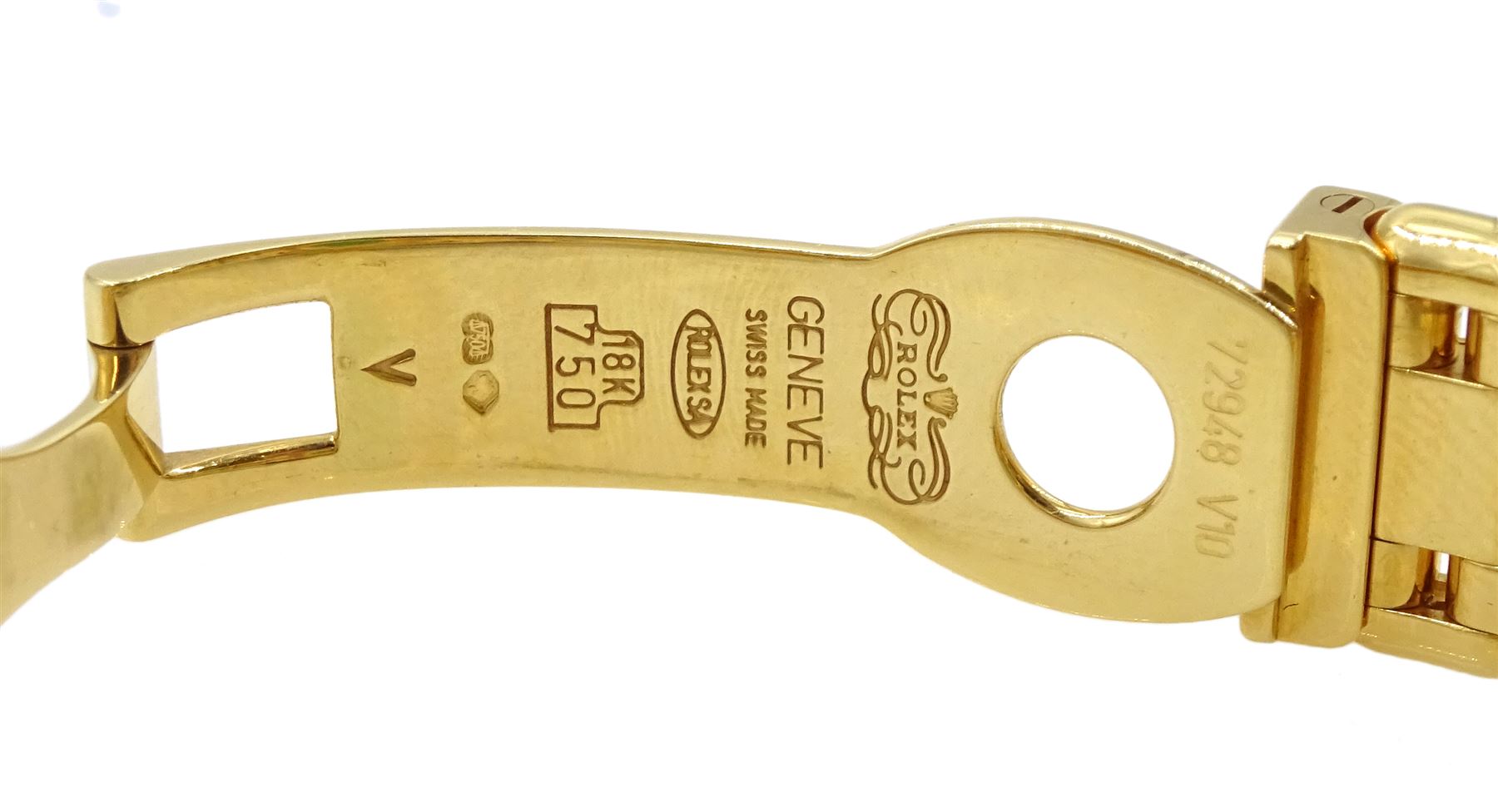 Rolex Oyster Perpetual Datejust Pearlmaster ladies 18ct gold automatic wristwatch, Ref. 69298, Serial No. T293223, champagne dial with diamond hour markers and diamond set bezel, on original 18ct Pearlmaster bracelet with fold-over clasp, with papers