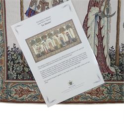 La Manta tapestry wall hanging, by Hines of Oxford, after teh 1420 fresco by Giacomo Jaquerio in the great hall at Casello Della Manta, H65cm, L130cm