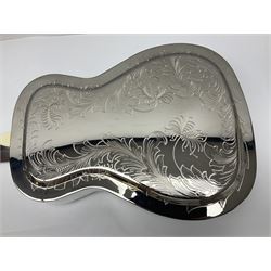 Ozark Dobro chromium plated on brass National style resonator guitar with foliate engraving L98cm; in Ritter soft carrying case