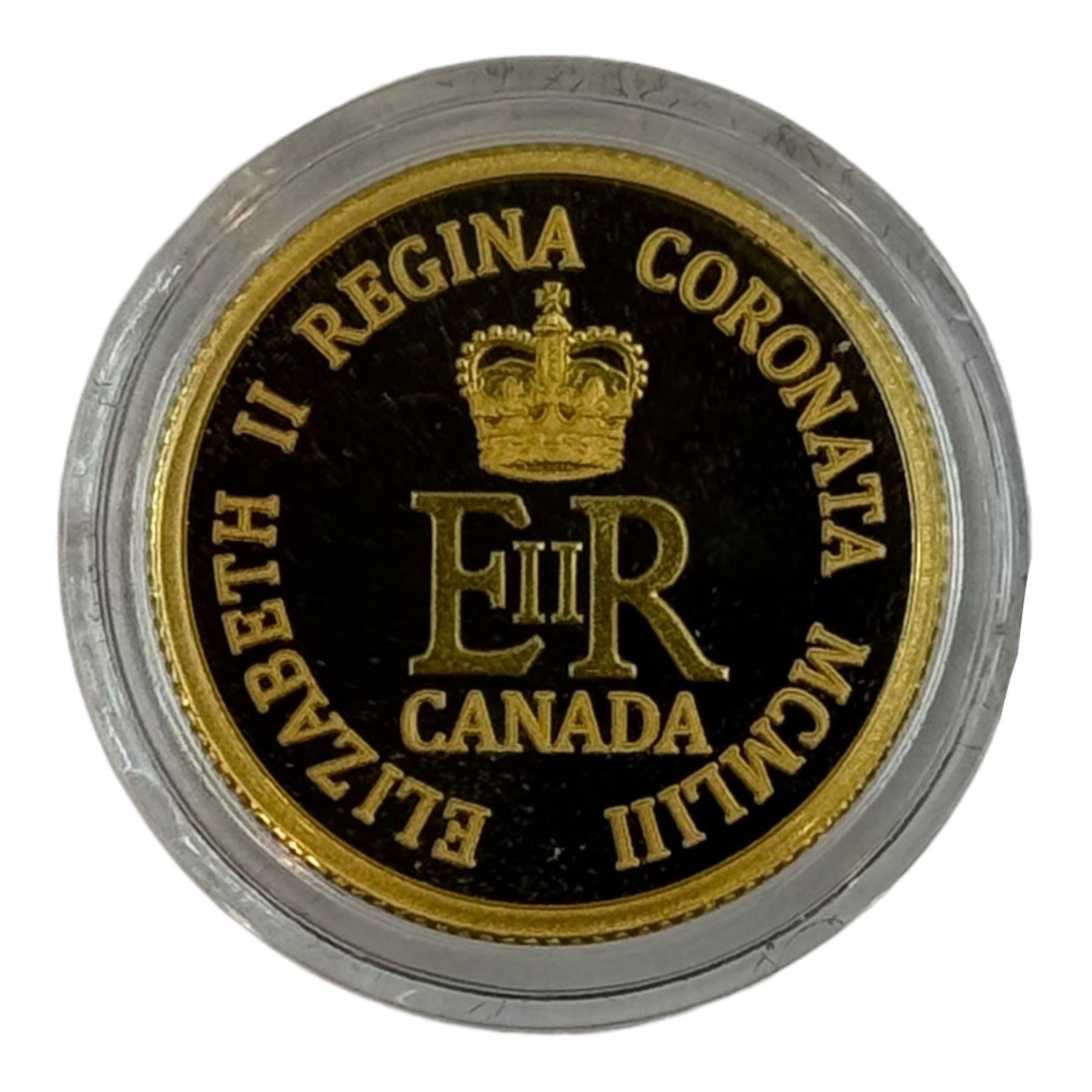 Royal Canadian Mint 2018 '65th Anniversary of the Coronation of Her Majesty Queen Elizabeth II' ten dollar gold coin, cased with certificate