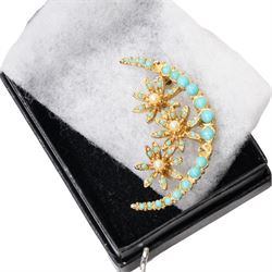 Rose gold bracelet and gold hoop earrings, both 9ct, rolled gold hunting brooch, collection of watches and jewellery boxes