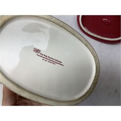 Three Sylvia Smith models of Old English Sheepdogs, Royal Orleans Pink Panther lidded box, two Crummels boxes and two Royal Worcester bird figures