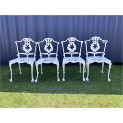 Set four Victorian style white painted c