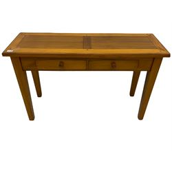 Permakraft pine two drawer console table 